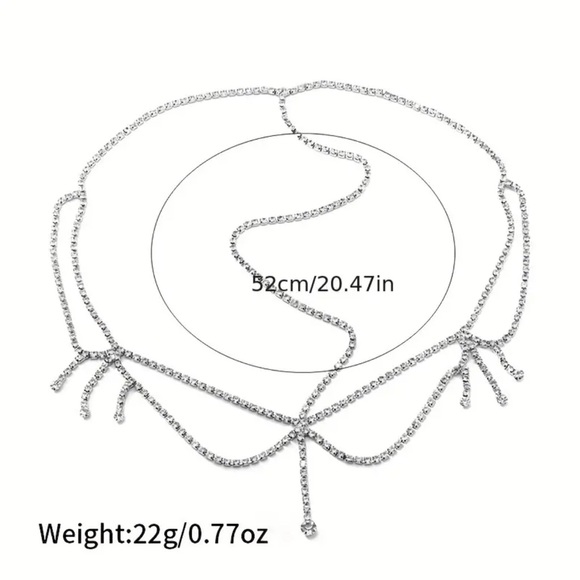 Vintage Rhinestones Chandelier Hair Chain - Picture 4 of 6